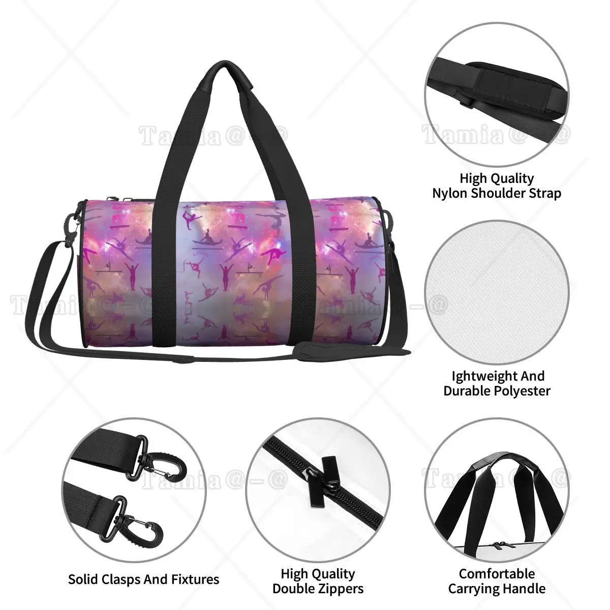 Gym Bag Gymnastics Stars Graphic Sports Bag Large Capacity Men Women Oxford Printed Handbag Funny Swimming Fitness Bag - Image 5