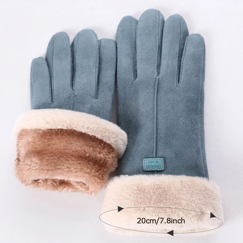 New Fashion Gloves Autumn Winter Cute Furry Warm Mitts Full Finger Mittens Women Outdoor Sport Female Gloves Screen - Image 6