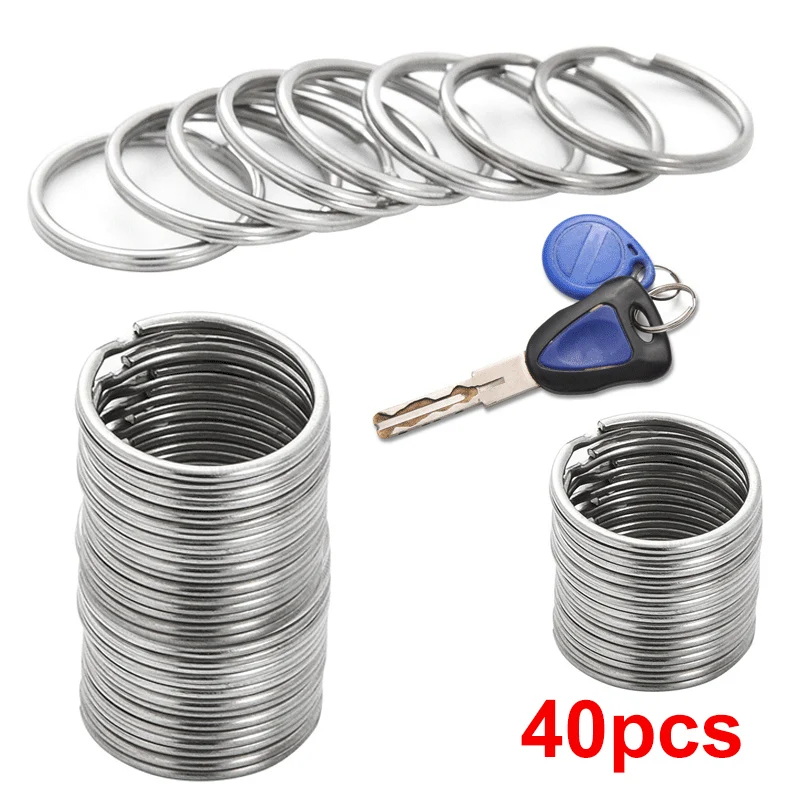 20/100pcs Metal Blank Keyring Keychain Split Rings Keyfob Key Rings Lobster Clasp Key Chain Key Pendant Stainless Steel Rings - Image 13