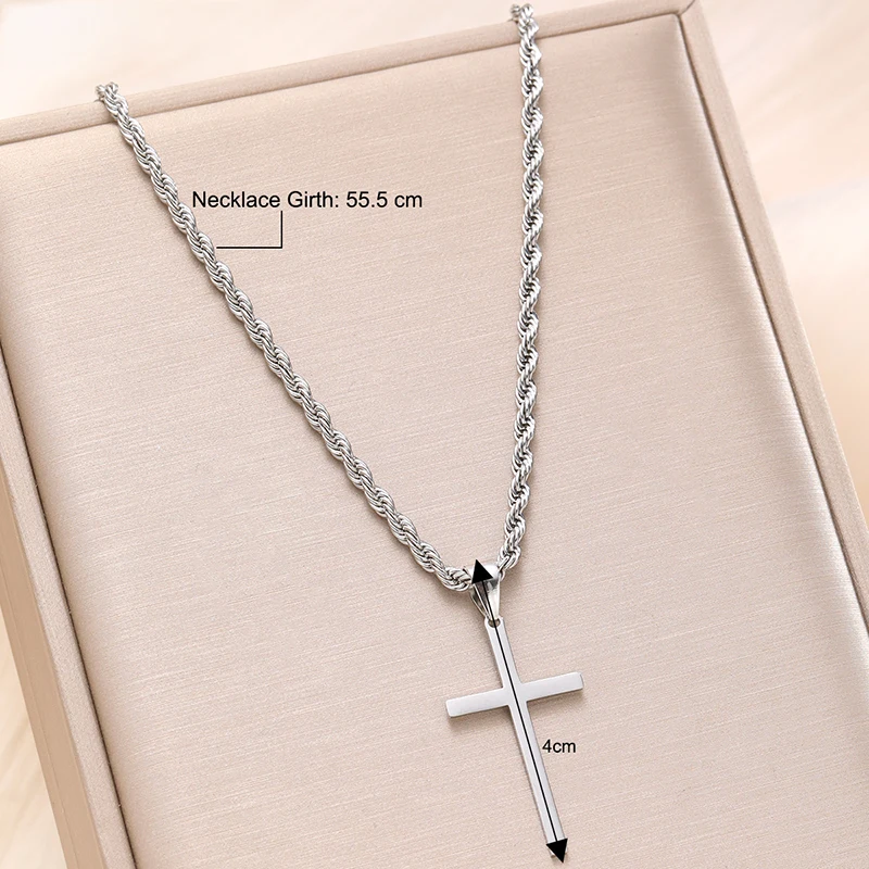 New Stainless Steel Cross Pendant Necklace for Men Women Minimalist Gold Color Jewelry Male Female Necklaces Chokers Gifts 2024 - Image 4