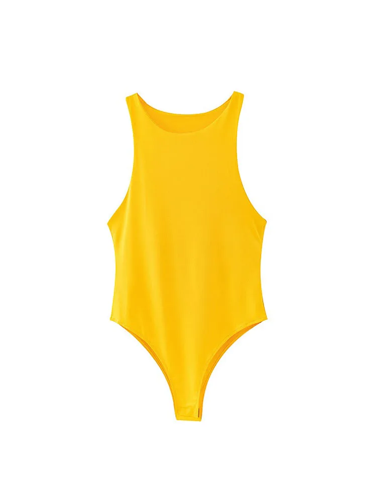 2025 summer solid sexy bodycon women bodysuits female 8 color green slim casual bodysuit chic lady club short playsuits femme - Image 3
