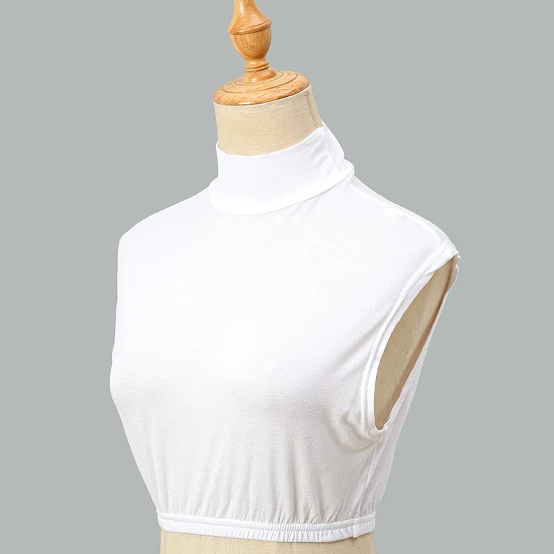 Soft Cotton Modal Inner Neck Cover Solid Color False Collar For Woman Mock Neck Half Top Detachable Collars Neck Free Size - Image 20