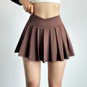 Sports short skirt women summer anti-walk yoga pants running fitness clothes quick dry breathable high waist pleated skirt