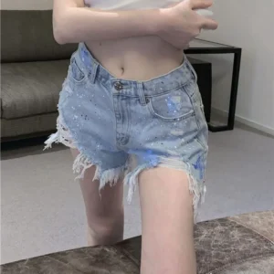 Summer Sexy High Waist Short Jean Pants Woman To Wear Normal Low Price Japanese 2000s Style Stretchy XL Denim Shorts for Women