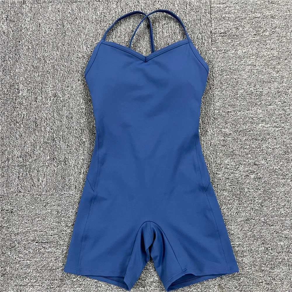 Women Athleisure Fitness Bodysuit 2025 Backless One Piece Yoga Jumpsuit Sports Gym Workout Clothes for Women Tights Active Wear - Image 24