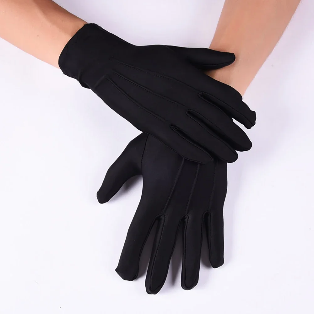 1pair Women White Formal Gloves Guard Santa Men Inspection Non-Slip Short Full Finger Driving Gloves - Image 4