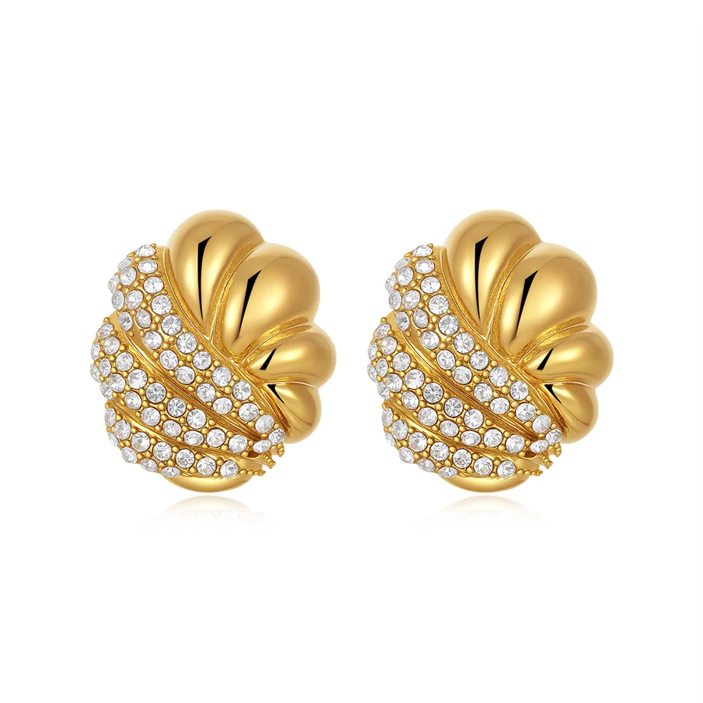 Vintage Texture Gold Plated Stainless Steel Earrings for Women Geometric Circle Twist Statement Earring Fashion Jewelry Bijoux - Image 29