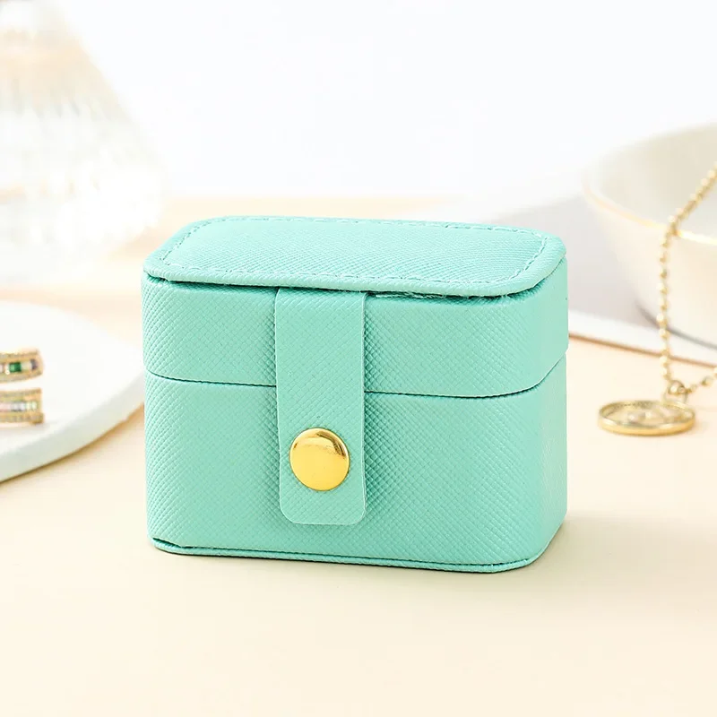 Mini Ring Box Portable Small Jewelry Organizer Display Travel Simple Mini Gift Case Boxes Leather Earring Necklace Holder - Image 13