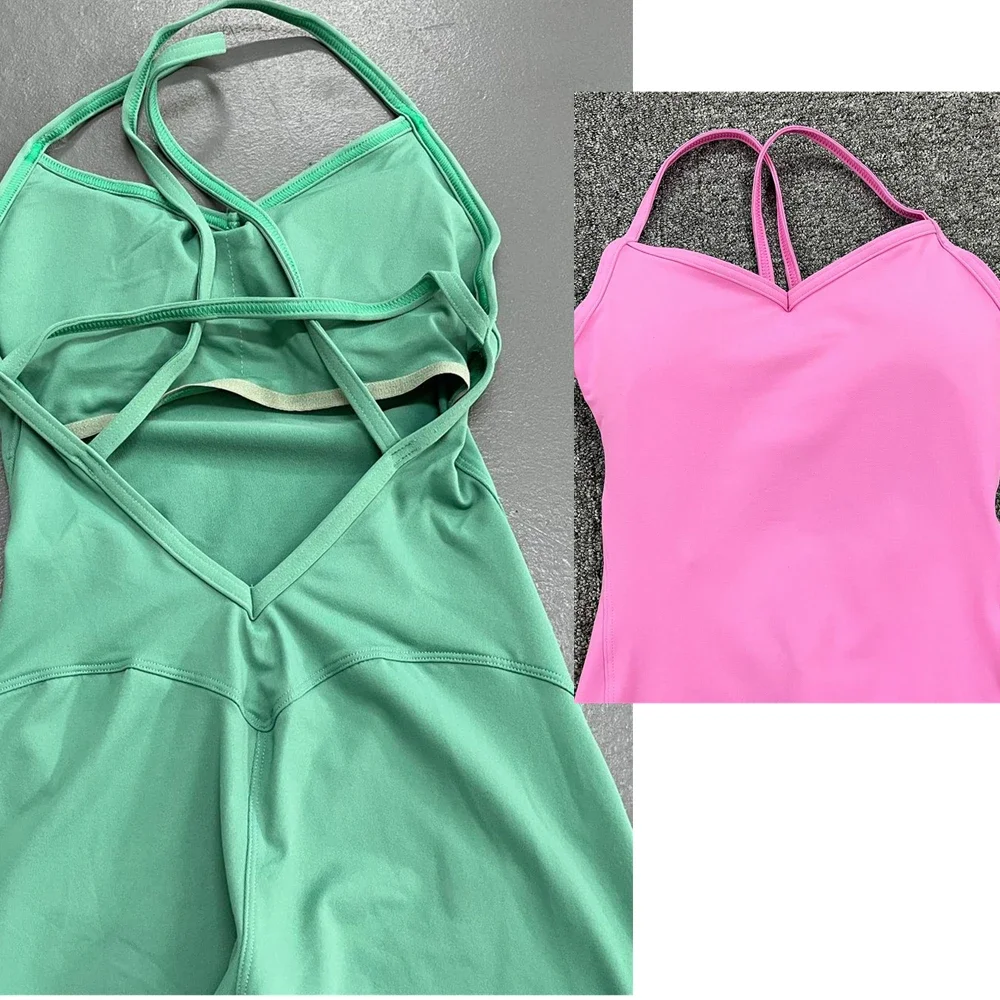 Women Athleisure Fitness Bodysuit 2025 Backless One Piece Yoga Jumpsuit Sports Gym Workout Clothes for Women Tights Active Wear - Image 6