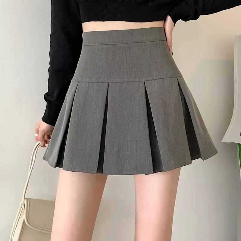 Vintage Gray Pleated Skirt Women Kawaii High Waist Mini Skirts Korean Fashion School Uniform Harajuku Streetwear Spring - Image 7