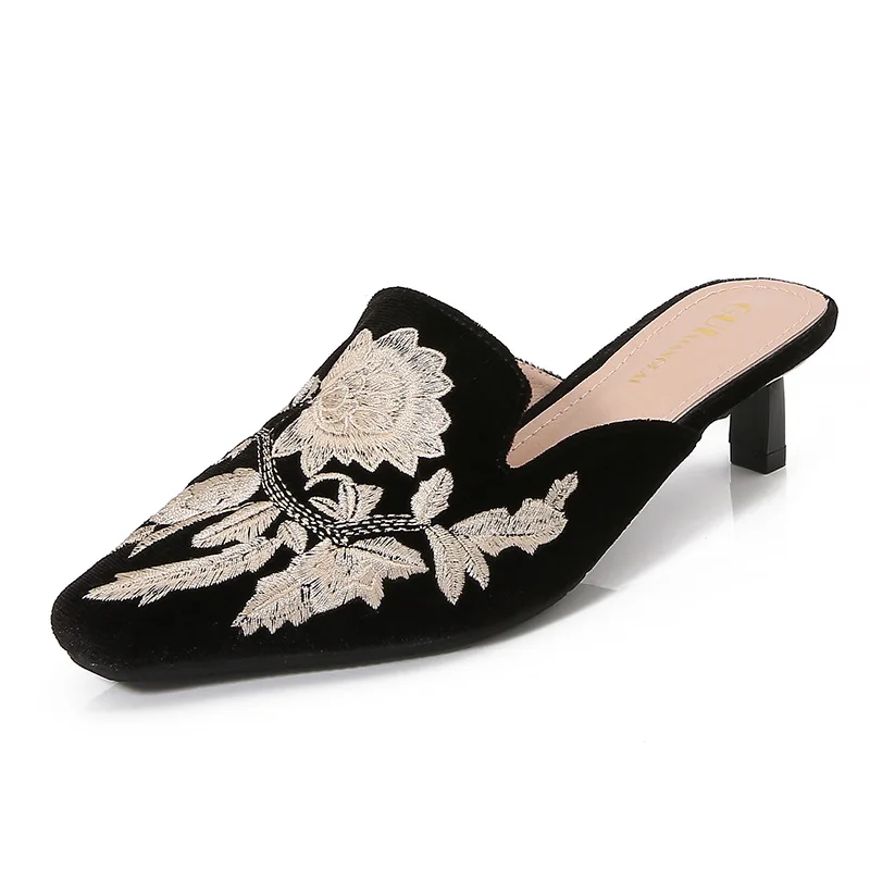 New Chinese Embroidered Baotou Half Slippers for Women, Spring and Summer Retro Cool Dragging Shoes for Women, Outdoor Shoes - Image 6