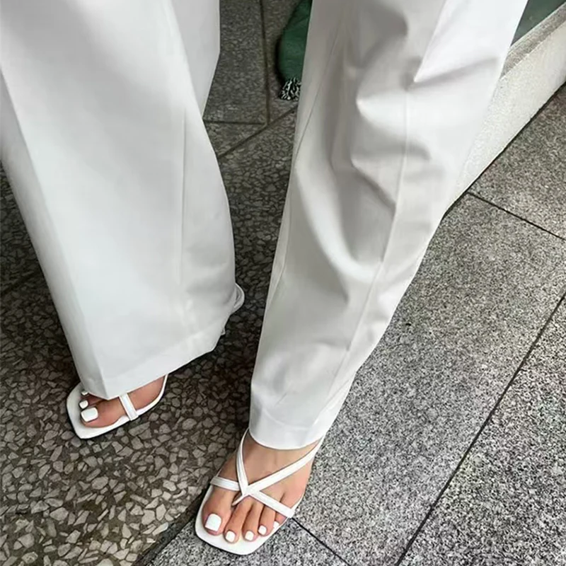 2025 Summer Women Clip Toe Slippers Fashion Dress Slide Shoes Ladies Elegant High Heel Footwear - Image 5