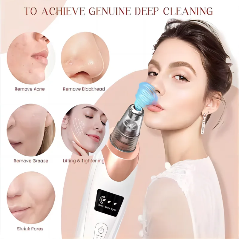 Newest Technology Blackhead Remover Vacuum Pore Cleaner for Face&Nose Blackhead Removal Kit Electric Acne Facial Extractor Tool - Image 2