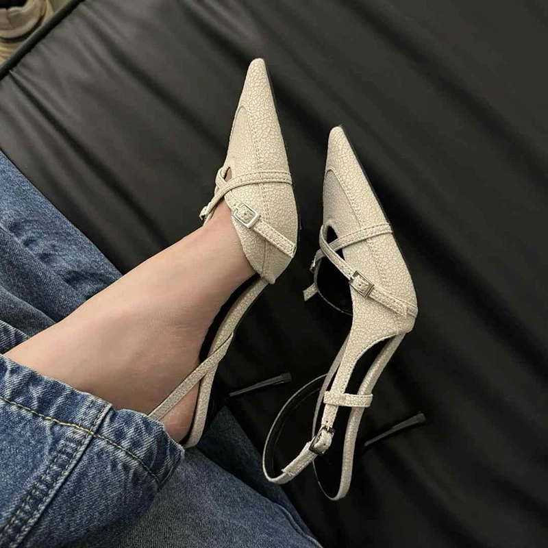 Street Style Pointed Toe Women Muels Sandals Design Style High Heels Banquet Party Dress Sandalias Shoes - Image 6