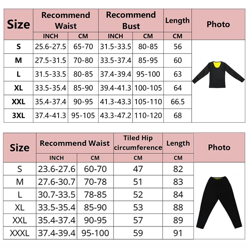 CXZD Hot Thermo Body Shaper Slimming Long Sleeve Shirt + Pant Workout Sweat Sauna Suit Neoprene shapewear Bodysuit Weight Loss - Image 6
