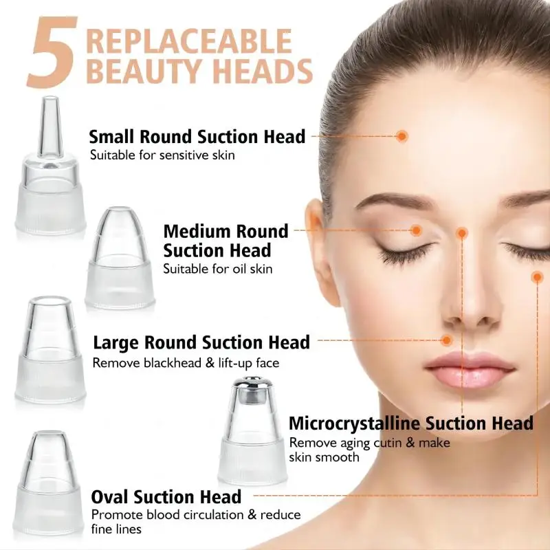 Newest Technology Blackhead Remover Vacuum Pore Cleaner for Face&Nose Blackhead Removal Kit Electric Acne Facial Extractor Tool - Image 5
