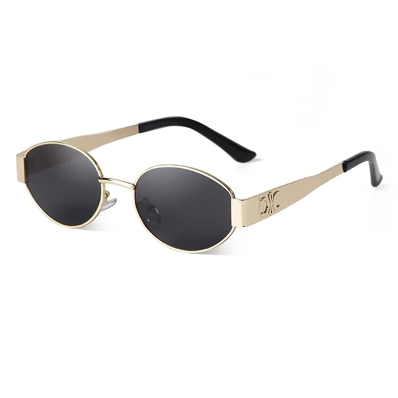 Retro Metal Frame Pilot Oval Sunglasses Women Men Brand Designer Vintage Round Sun Glasses Luxury 90s Green Lens Shades Male UV - Image 13