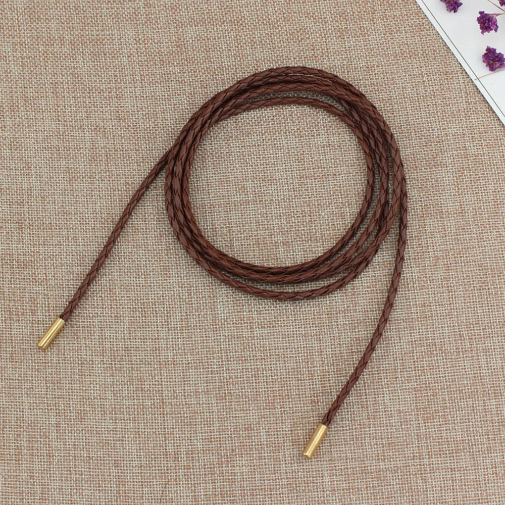 New Round Leather Rope Thin Belt Women Fashion Decorative Knotted Waist Rope Simple Self-Tie Skirt Coat Waist Belts Strap - Image 11