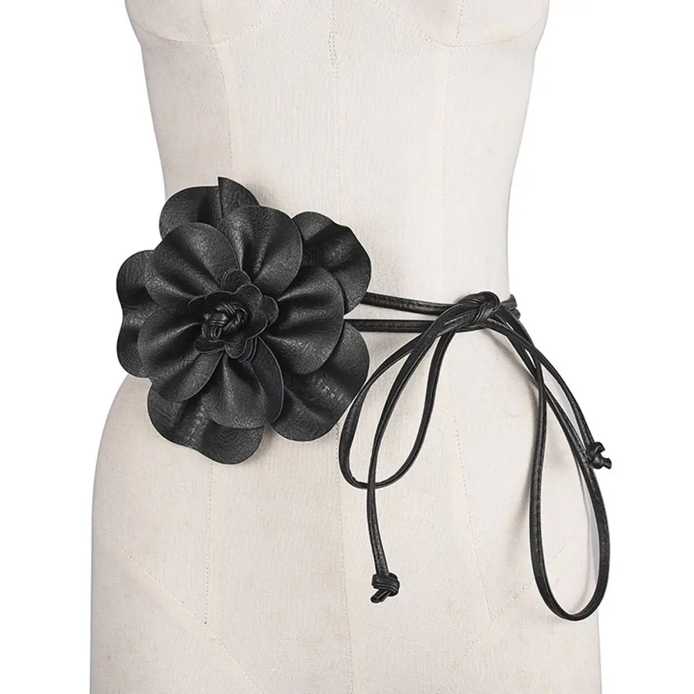 PU Leather Flower Rope Belts Luxury DIY Woven Waistband Strap Decorative Waist Braid Tie For Skirts Jeans Dress Clothes Fashion - Image 3
