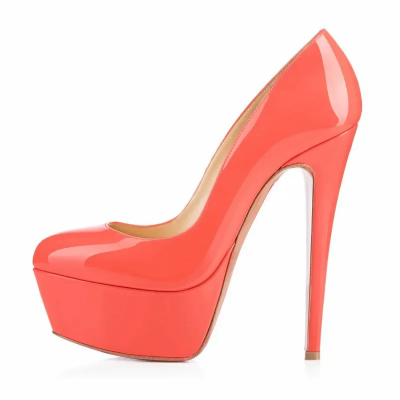 New Women Pumps Extremely High Heels Shoes14cm Sexy Patent Leather Woman Wedding Party Shoes Platform Stiletto Red 817-9PA - Image 11
