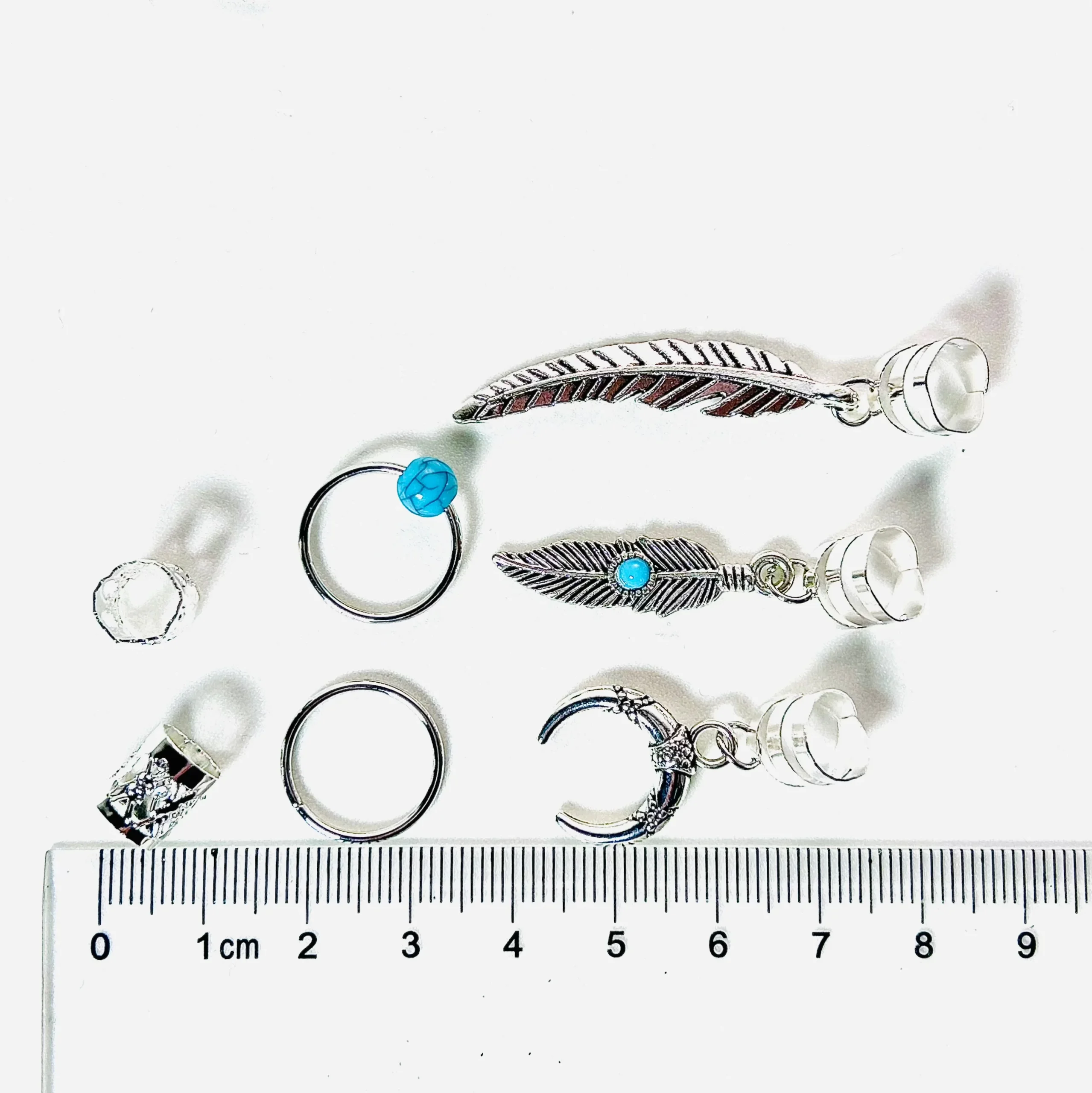 31 Pcs Hair Braids Retro Gold Leaves Moon Blue Beads Hair Dreadlock Hair Rings Decorations Styling Tools Women - Image 6