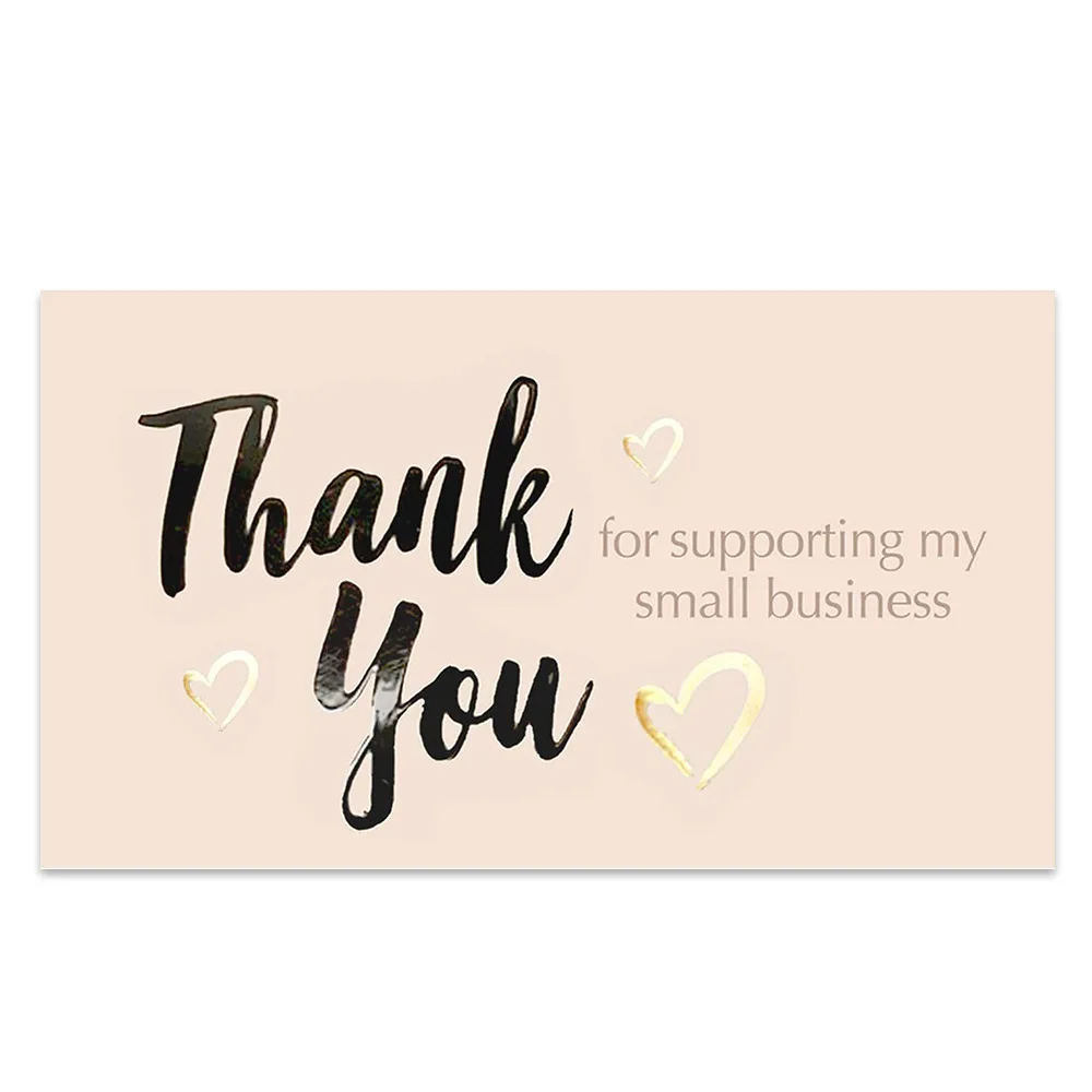 9.0x5.4cm Pink Black Foil Stamp Greeting Label Custom Thank You Cards For Small Bussiness Gift Box Decoration Packaging Supplies - Image 26