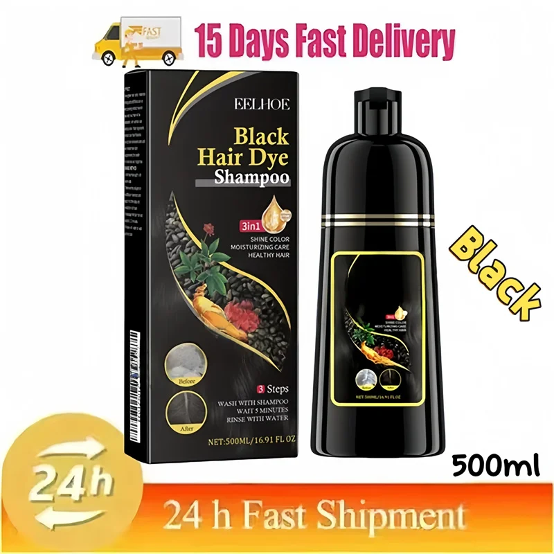 Hair Color Shampoo for Gray Hair 3 in 1 Black Hair Dye Shampoo for Women&Men Natural Herbal Safety Nourishing Hair Care Cream - Image 11