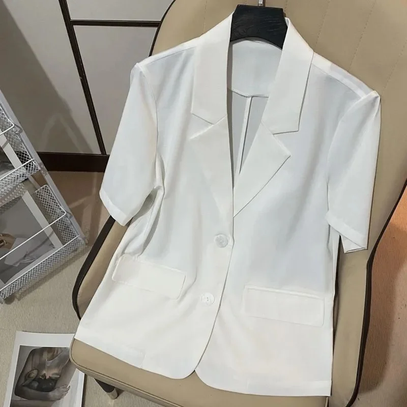 2025 New Women's Suit Jacket Summer Slim Fit Single Breasted Women's Jacket Thin Casual Suit Top