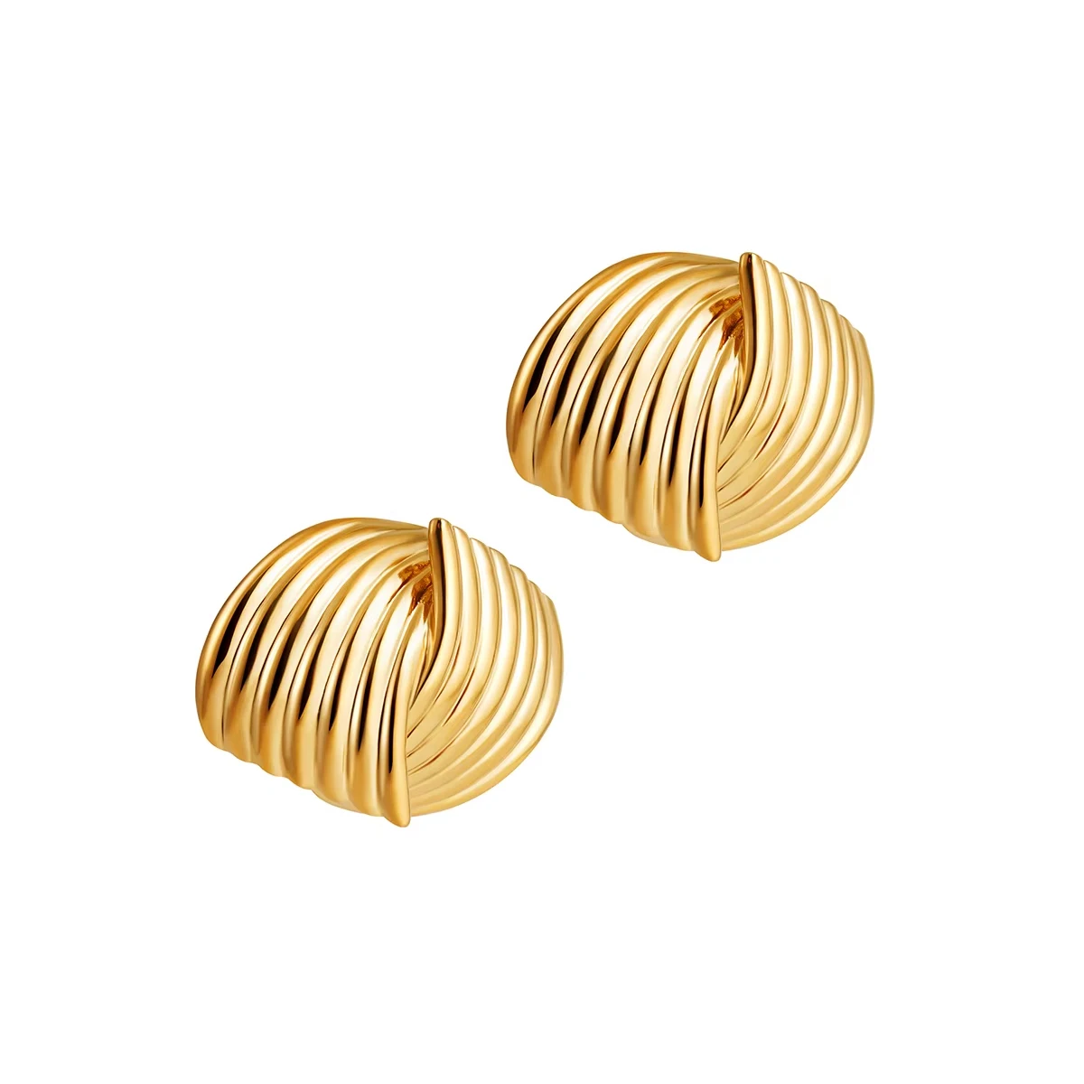 Vintage Texture Gold Plated Stainless Steel Earrings for Women Geometric Circle Twist Statement Earring Fashion Jewelry Bijoux - Image 27