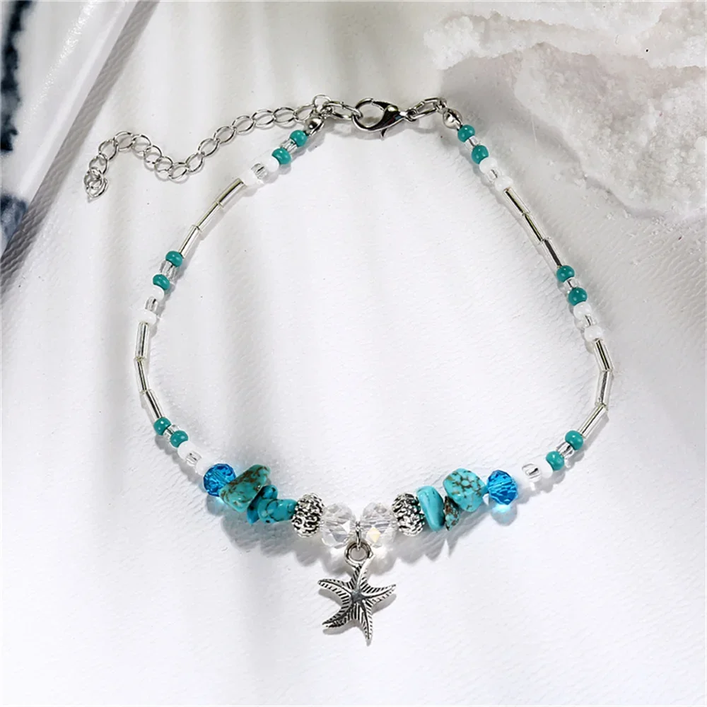 New Boho Shell Starfish Anklets for Women Fashion Tortoise Ankle Bracelet on Leg Barefoot Handcraft Chain Summer Beach Jewelry - Image 6