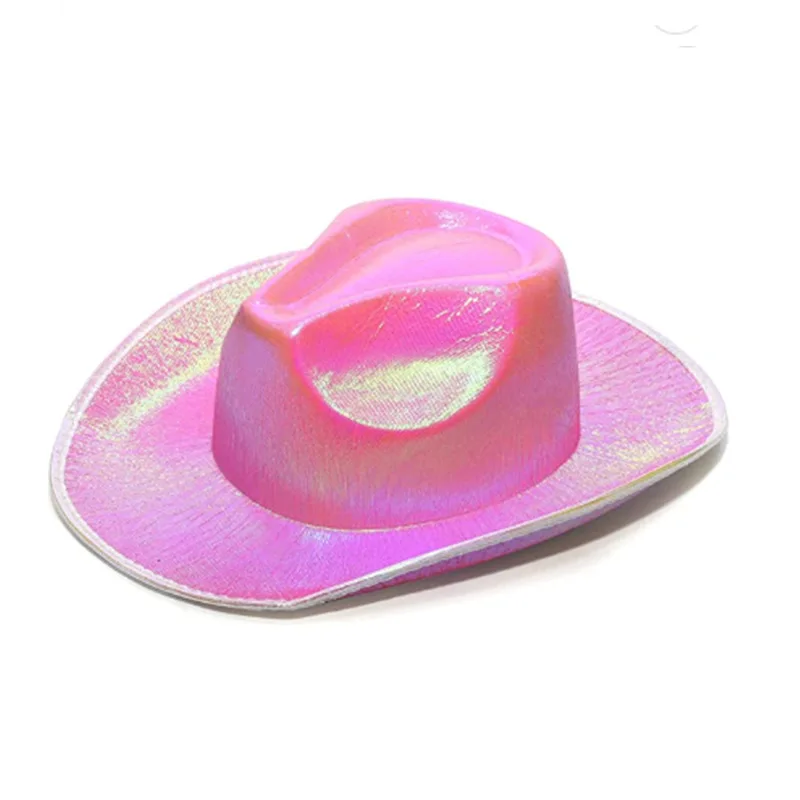 New Arrival Pearlescent Cowboy Hat Dance Costume Decorate Glowing Cowgirl Cap Glowing For Neon NightClub - Image 29