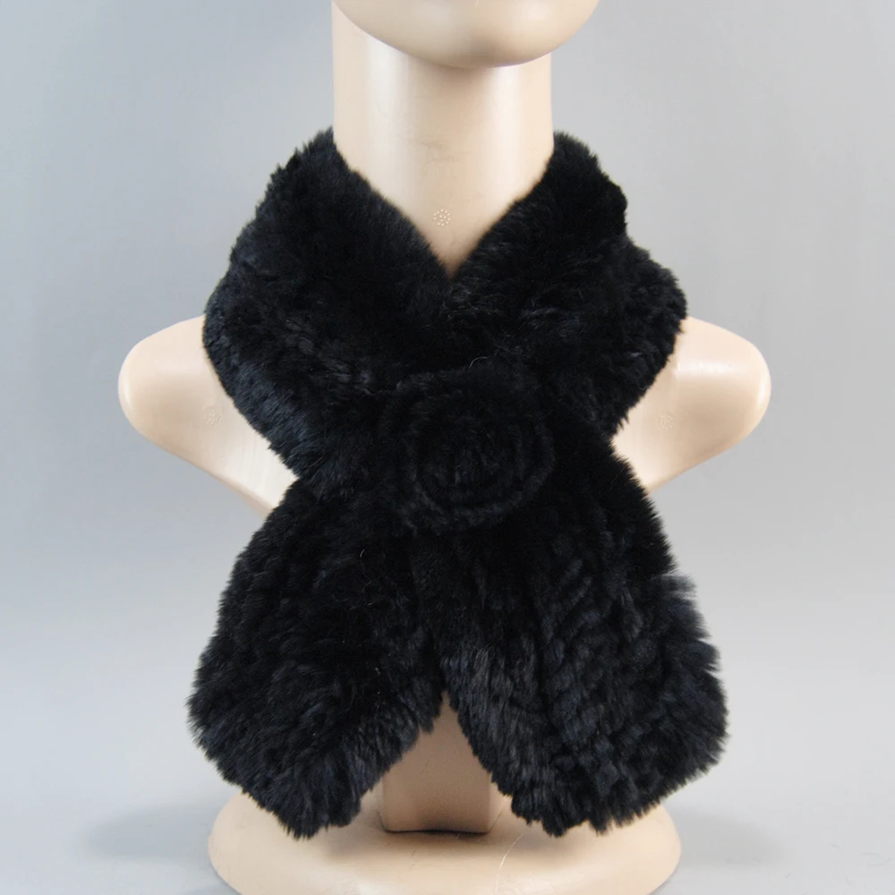 New Style Hand Knitted Real Natural Rex Rabbit Fur Scarf Women Winter Warm Rex Rabbit Fur Scarves Lady Soft Real Fur Neckerchief - Image 21