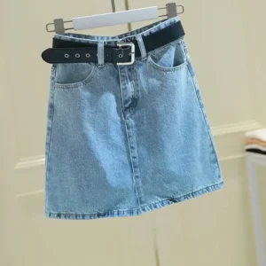 Zipper Women's Denim Skirt Wrap Tight Sexy with Pocket Midi Black Female Jeans Skirts High Waist Short Coquette Mini Vintage Y2k