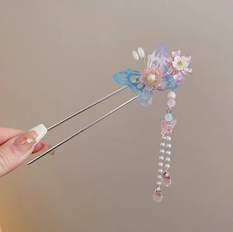 Light Luxury Flower Hairpin For Women Chinese Style Floral Butterfly Tassel Hair Stick Elegant Metal Jewelry Hairpin Hair Clips - Image 51