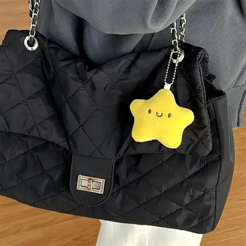 Cute Stars Plush Toy Keychain Girls Fluffy Soft Cute Backpack Bag Pendant Practical Mini Yellow Keychain Charms Keychains Gifts - Image 6