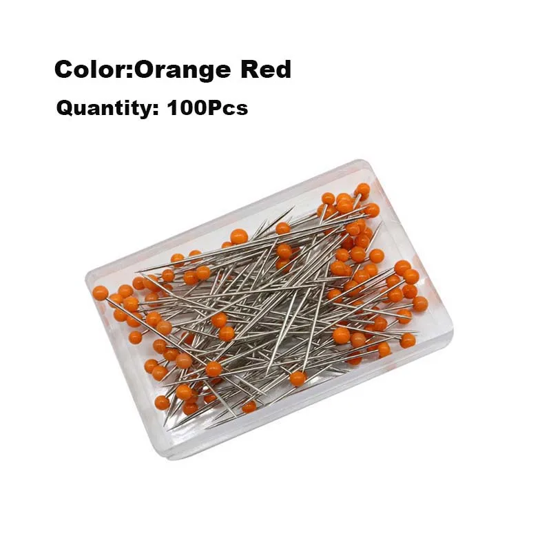100Pcs/Box 38mm Sewing Pins Glass Ball Multicolor Head Pins Straight Quilting Heads Pins DIY Crafts Sewing Fabric - Image 13