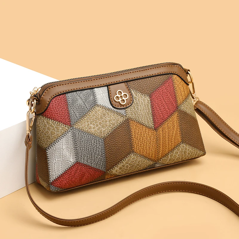 High Quality PU Leather Women Small Crossbody Shoulder Bags Luxury Handbag Lady Messenger Bag Simple Shell Phone Satchels - Image 2