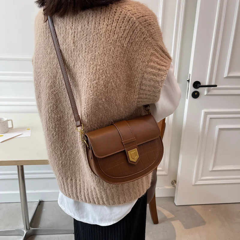 Crossbody Bags for Women,Small Saddle Purse and Boho Cross Body Handbags,PU Leather - Image 5