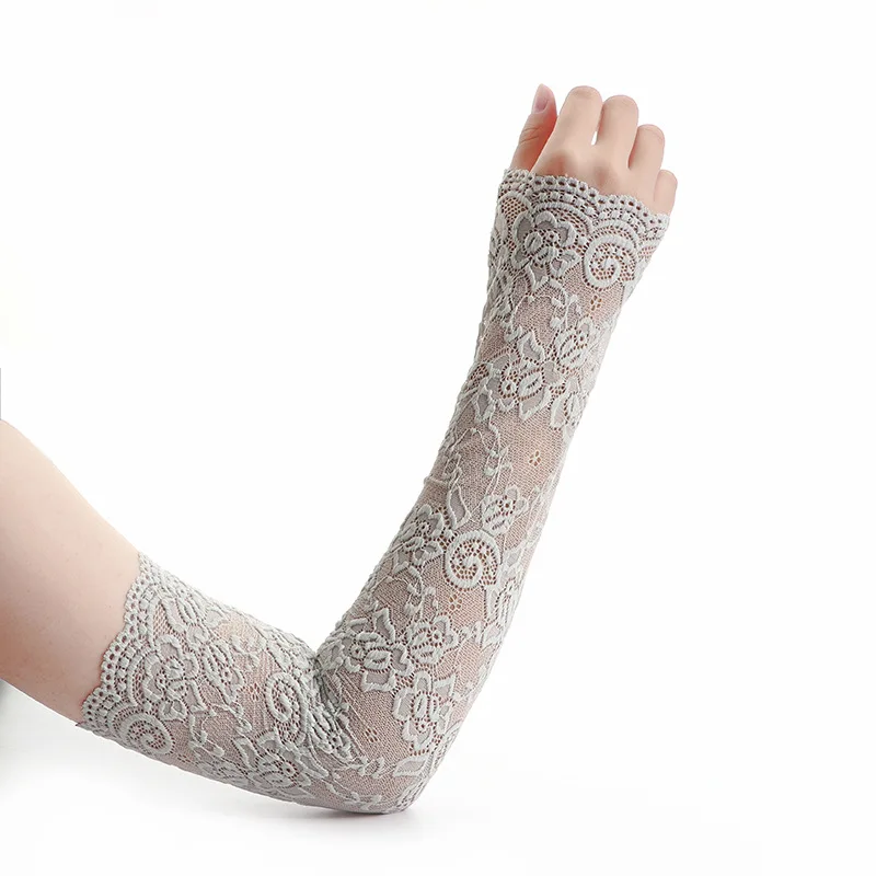 1Pair Sexy Lace Flowers Sunscreen Arm Sleeve for Women Summer Driving UV Protection Gloves Elegant Long Fingerless Arm Sleeve - Image 12
