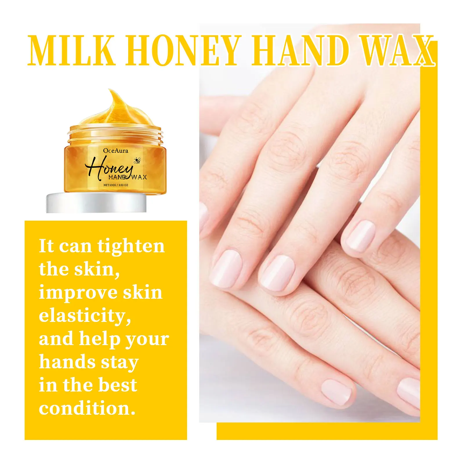 Honey Hand Wax Moisturizing Brightening Hand Mask Nourish Tender Skin Improve Drying Dull Soften Calluses Exfoliating Hand Cream - Image 3