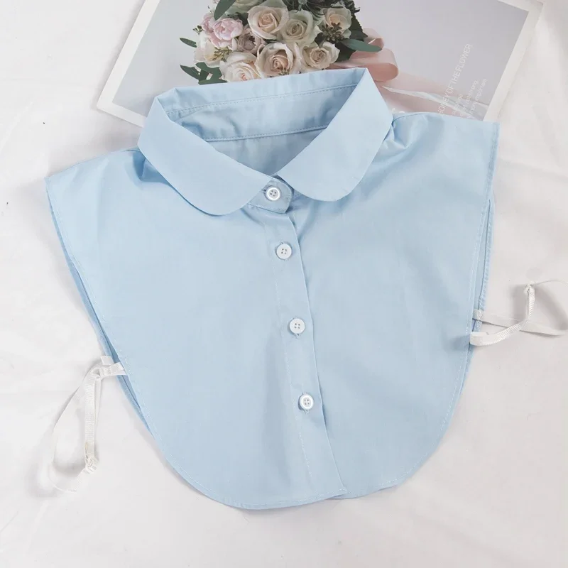Women's Spring Fall Cotton White Vertical Small Flip Collar Versatile Shirt Jumper Fashion False Collared Clothes Accessories - Image 6