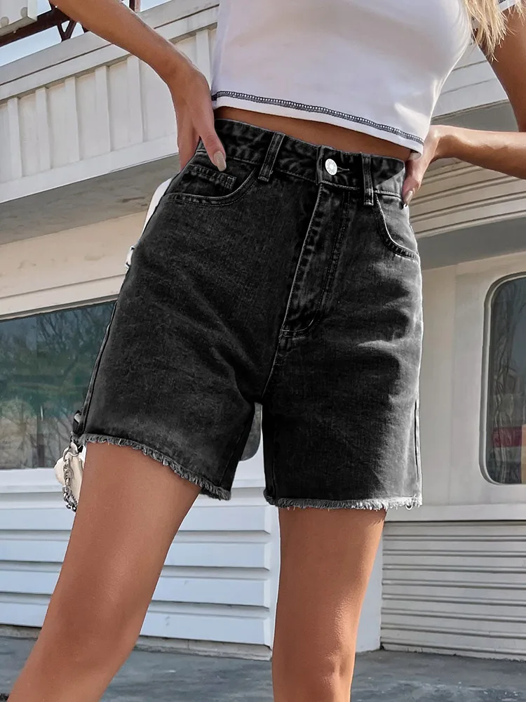 Streamgirl Blue Women's Denim Shorts Summer High Waist Casual Chic Loose Jean Shorts For Women Summer 2025 Denim Short Femme - Image 8