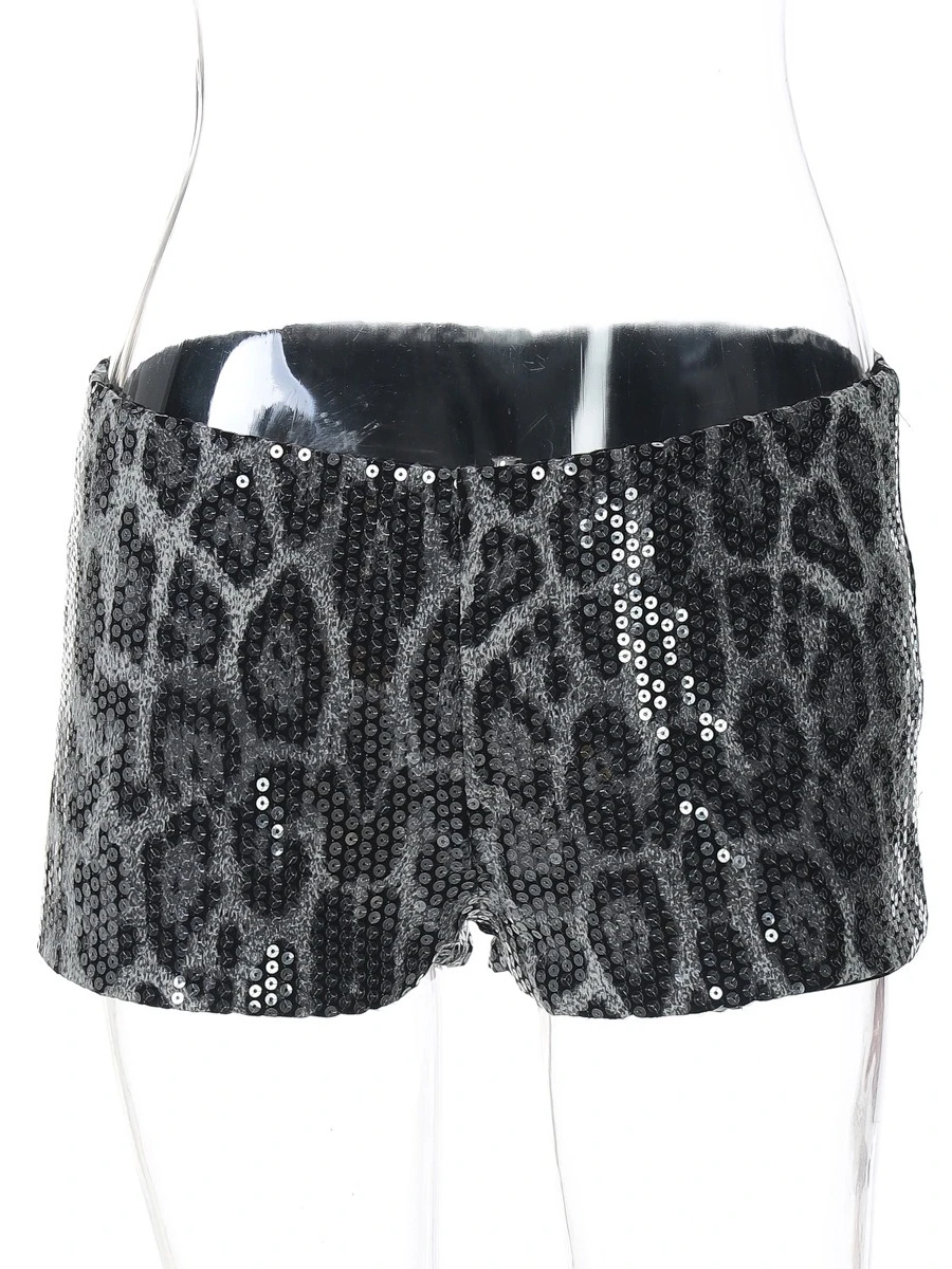 Sexy Chic Leopard Printed Super-short Night Club Shorts Women Fashion Skinny Sequins Short Pants Evening Party Outfit Streetwear - Image 7