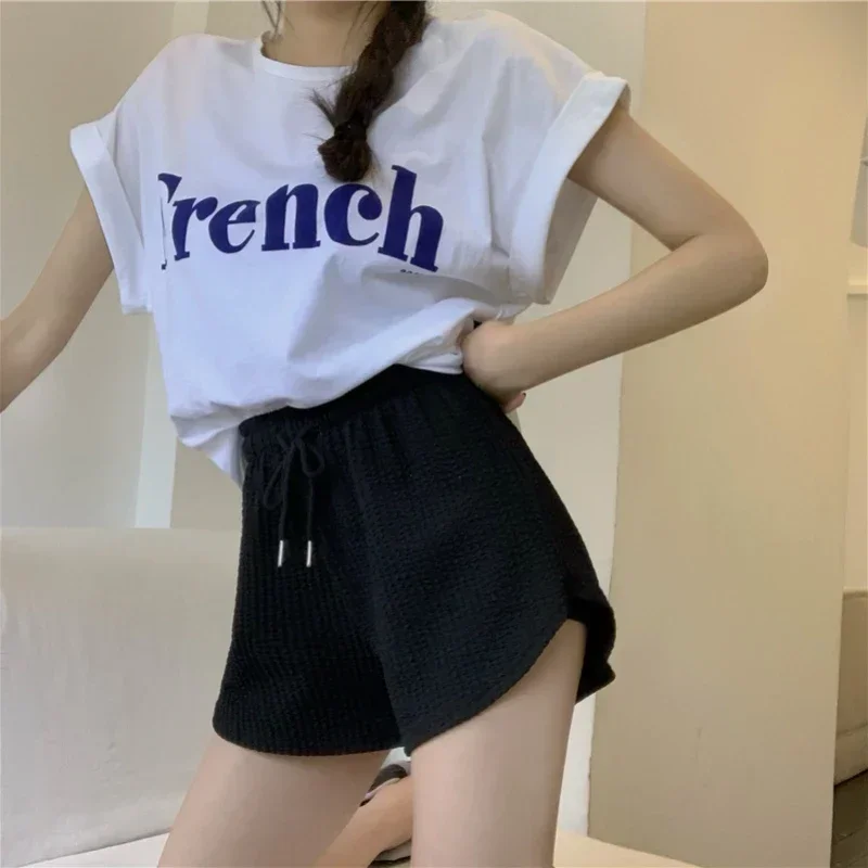 Women Gym Fitness Running Shorts Women's Summer Thin Style Loose Casual Large Size Wide Leg High Waist A-word Sports Hot Pants - Image 5