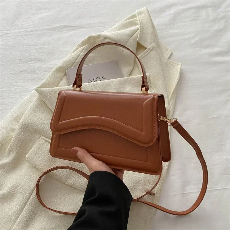 High Quality PU Leather Handbag Purse Women's Bag Solid Color Shoulder Crossbody Bags Lady Messenger Small Tote for Women Girls - Image 7