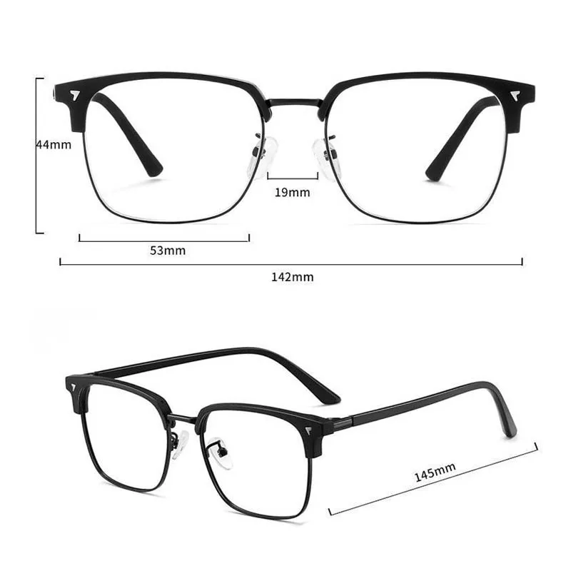 Blue Light Blocking Glasses for Men Women Retro Half Frame Computer Optical Vintage Square Eyewear Anti-radiation Eyeglasses - Image 6