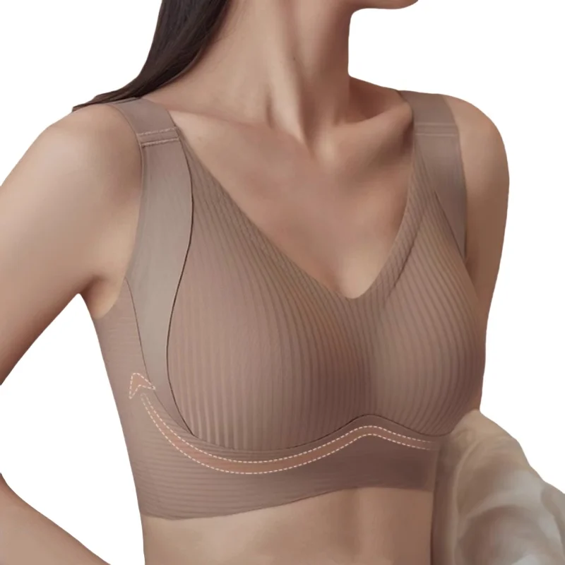 Push-Up Bras For Women Padded Non-wire Bra Seamless Underwear V-neck Tops Sexy Lingerie Adjust Shoulder Straps Intimates M-4XL - Image 2