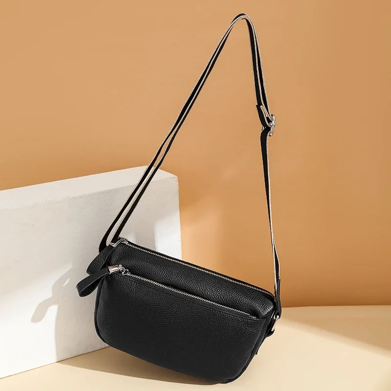High Quality Cow Leather Handbag Multilayer Women Bag Luxury Genuine Leather Shoulder Crossbody Bag Female New Ladies Tote Sac - Image 2