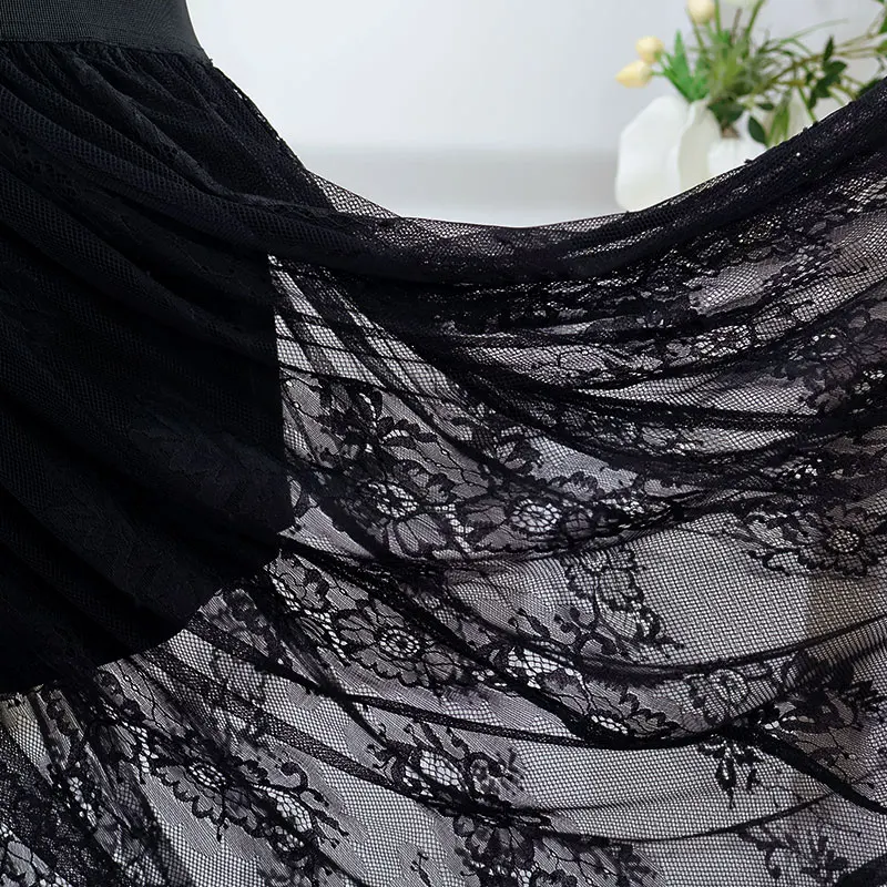 Elegant Party Evening Sexy Dress Lace Dresses for Women 2024 See Through Maxi Dress Bodycon Gothic Lolita Fashion Black Skirt - Image 5