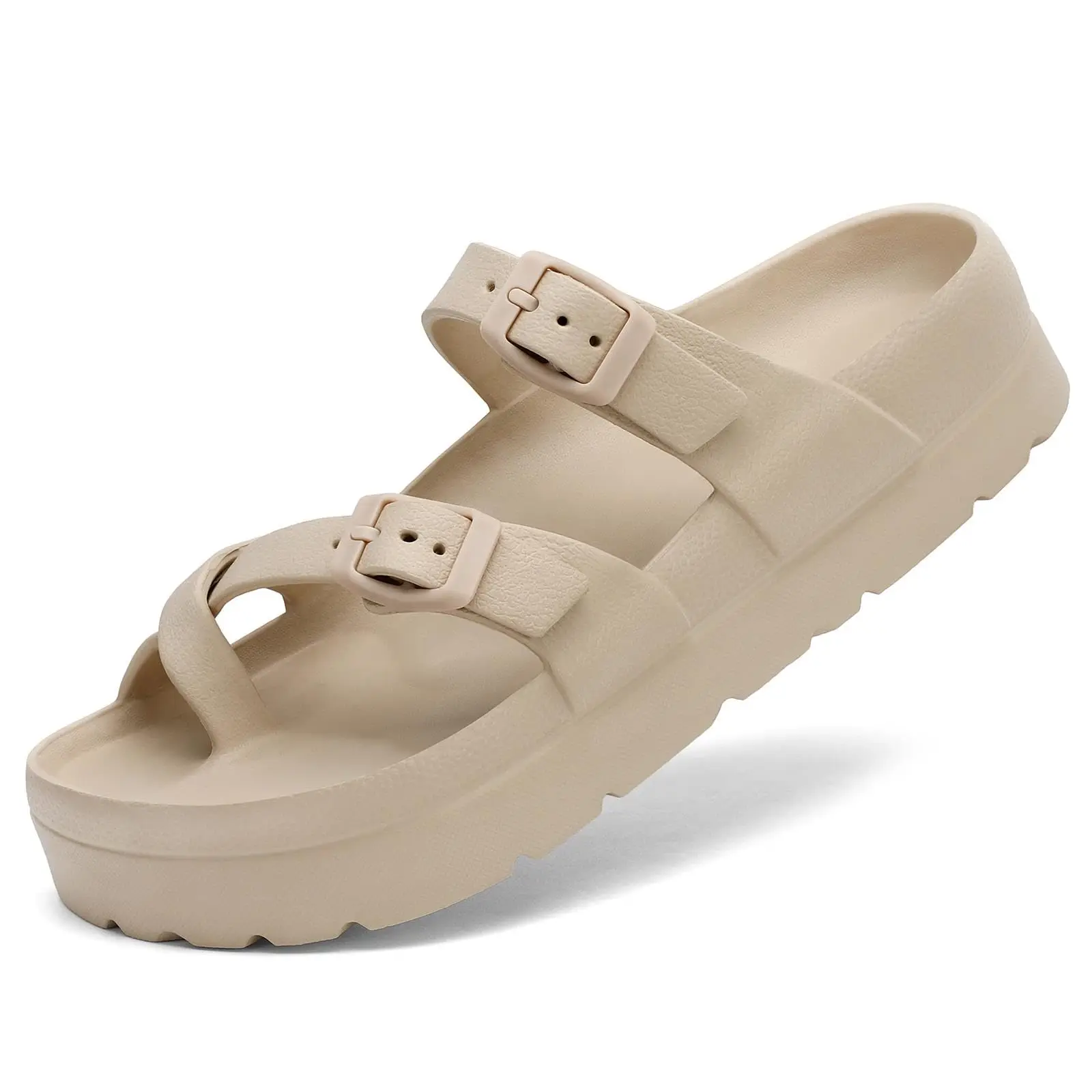 Bebealy Womens Platform Sandals with Arch Support Adjustable Buckle Beach Sandal Woman Comfort Lightweight Ultra Cushion Slides - Image 9